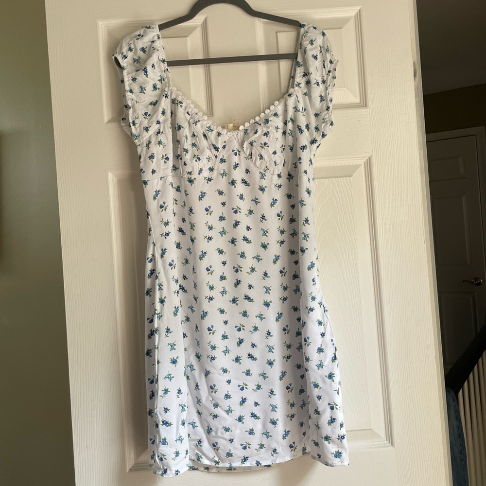 Blue Floral Mini Dress